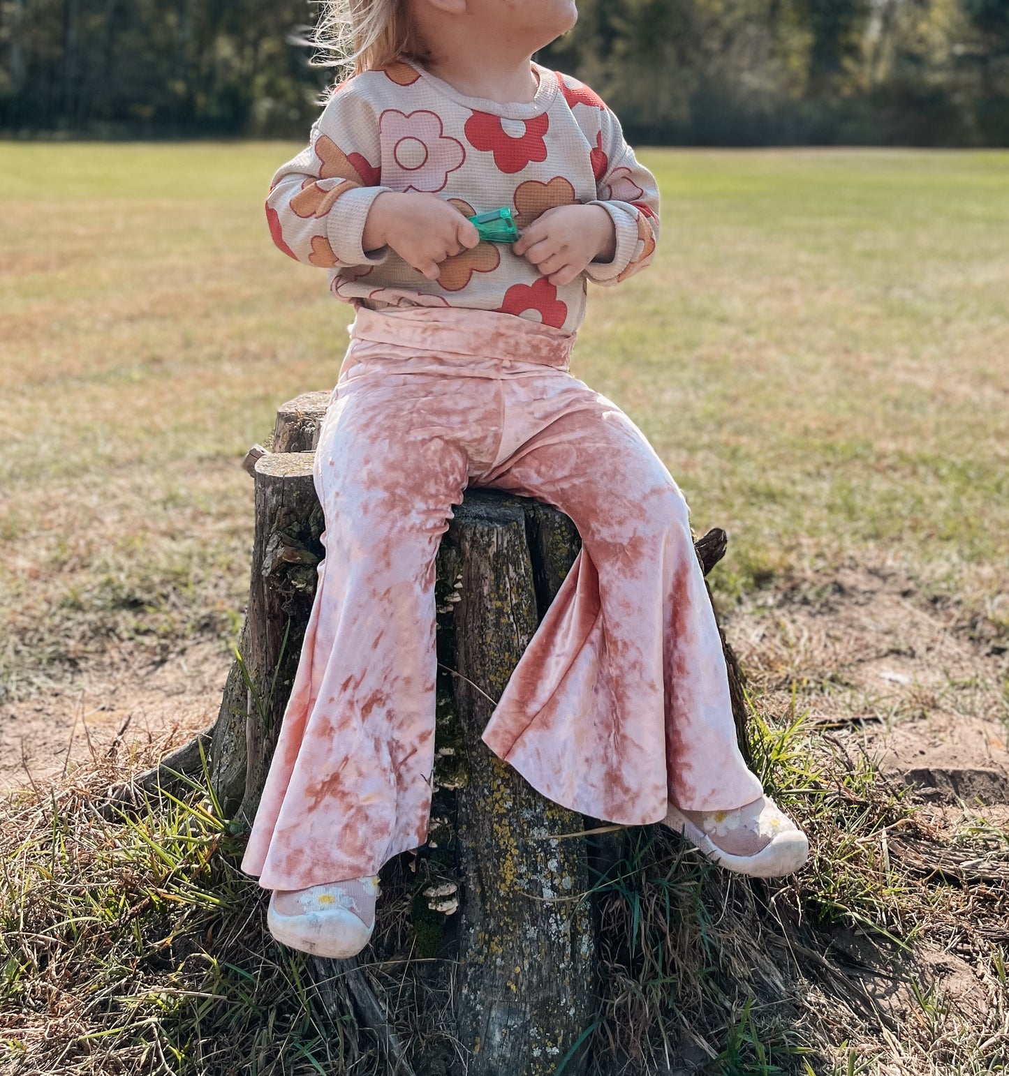 Kid’s Pink Velvet Bell Bottoms