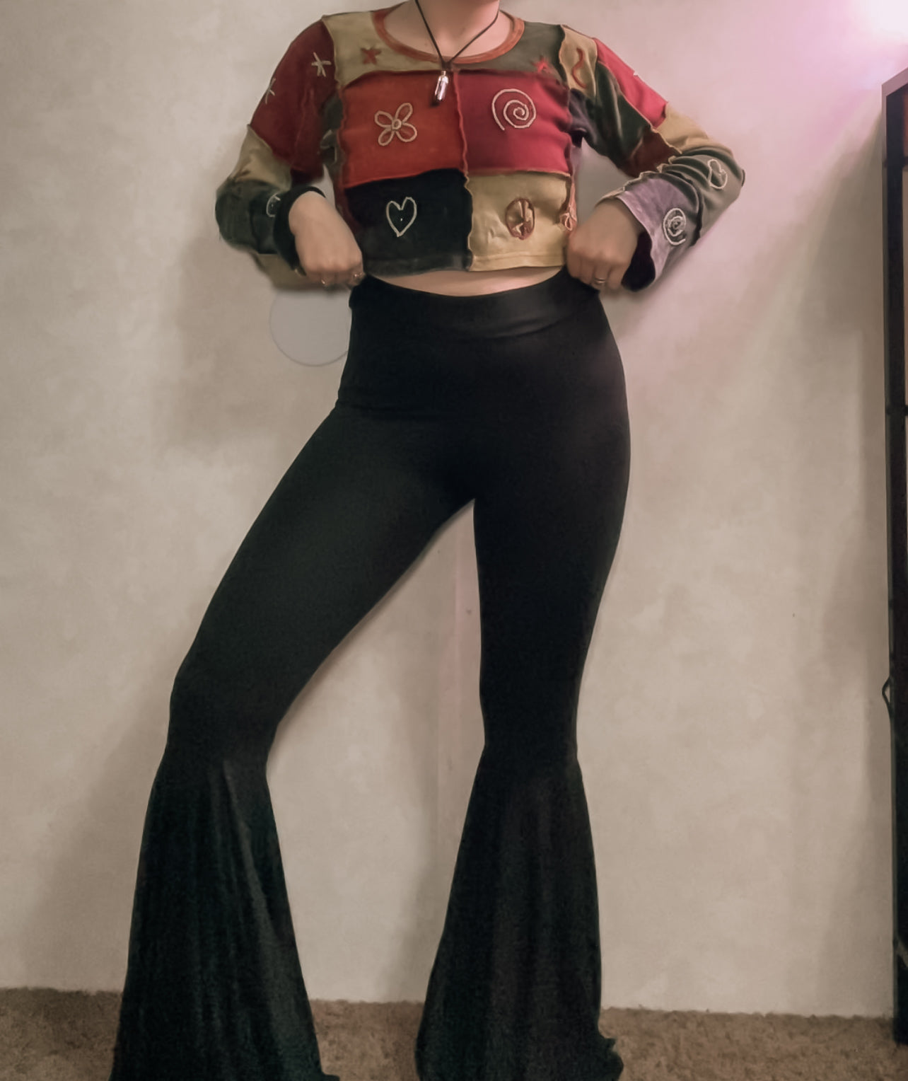 Solid Black Bell Bottoms
