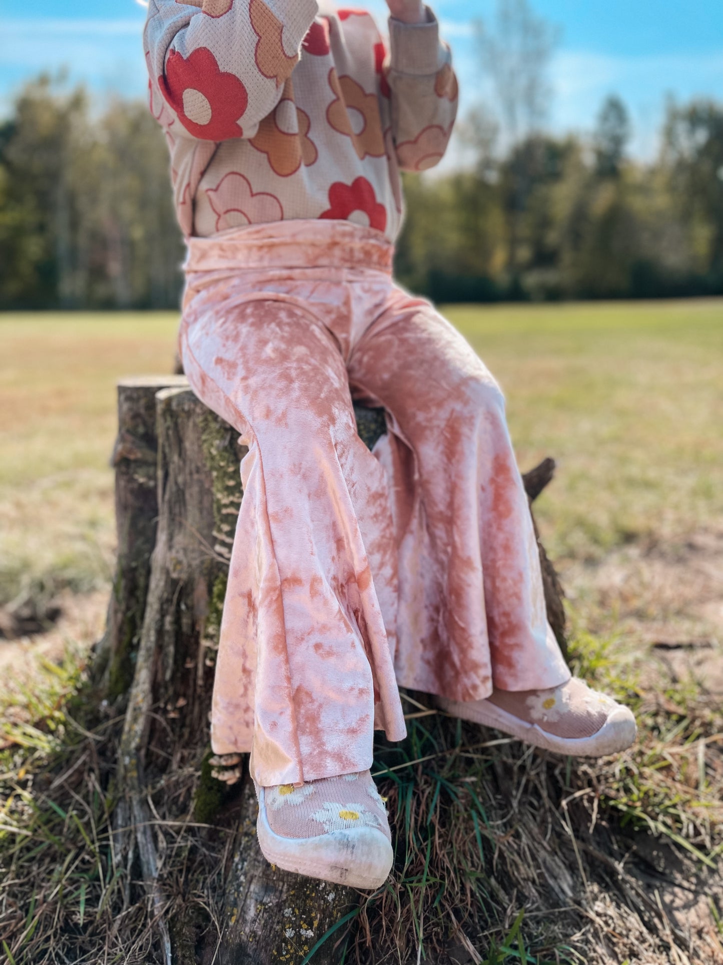 Kid’s Pink Velvet Bell Bottoms
