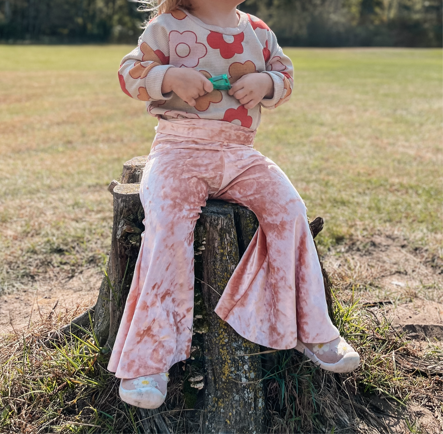 Kid’s Pink Velvet Bell Bottoms