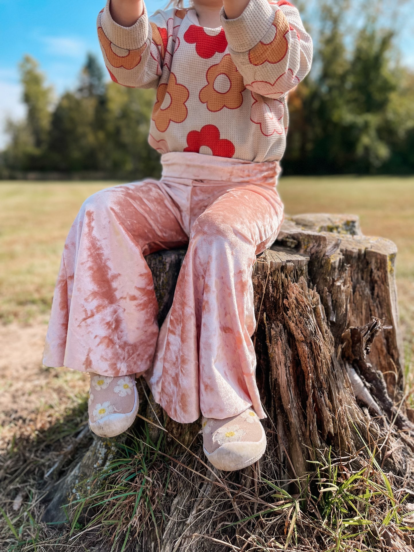 Kid’s Pink Velvet Bell Bottoms