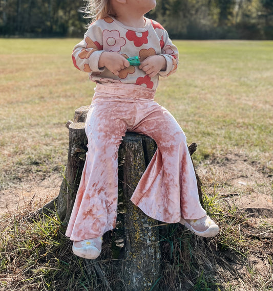 Kid’s Pink Velvet Bell Bottoms