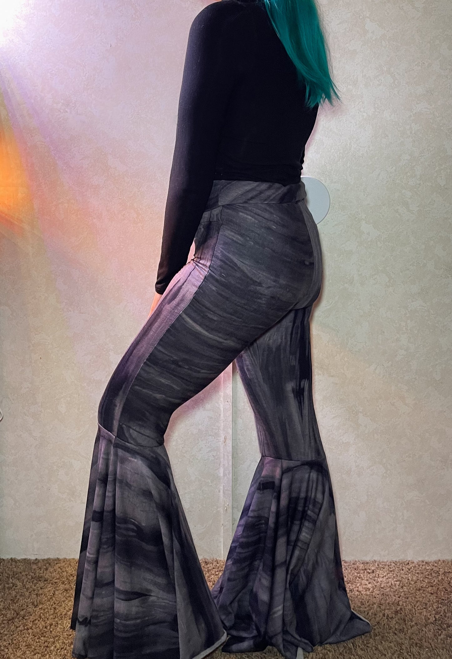 Cozy Black Tie Dye Bell Bottoms