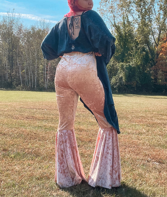 Pink Velvet Bell Bottoms